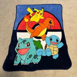 Pokemon Northwest Fleece Throw Blanket Pikachu Bulbasaur Charmander ‎ 40x60